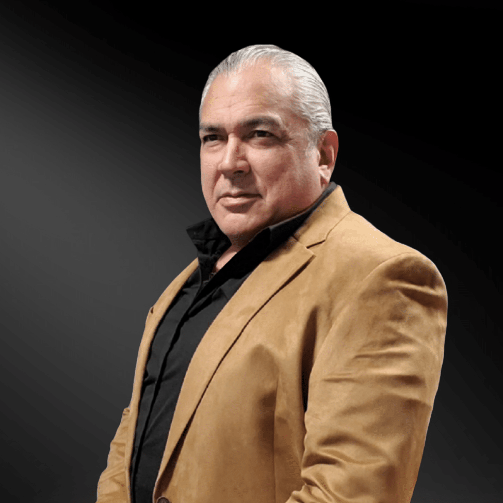 Portrait of Doc Blackstone with dark background